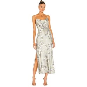 Vince Hazy Blossom Cowl Neck Slip Dress